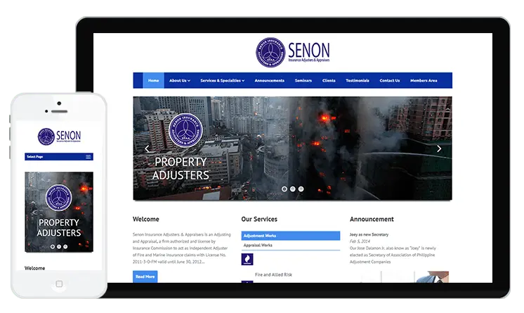 Senon Insurance Web Design
