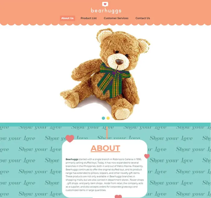 Bearhuggs Site Preview