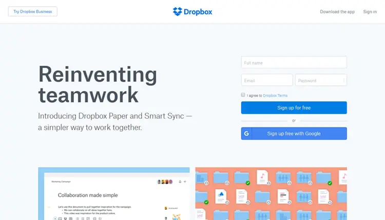 Dropbox Site Preview