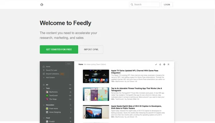 Feedly Site Preview