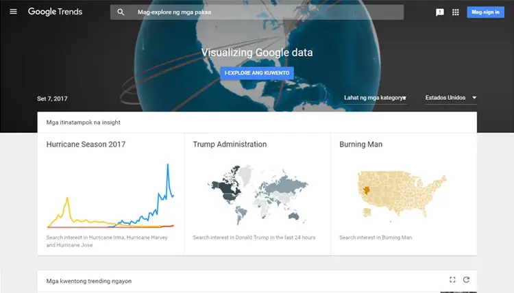 Google Trends Site Preview