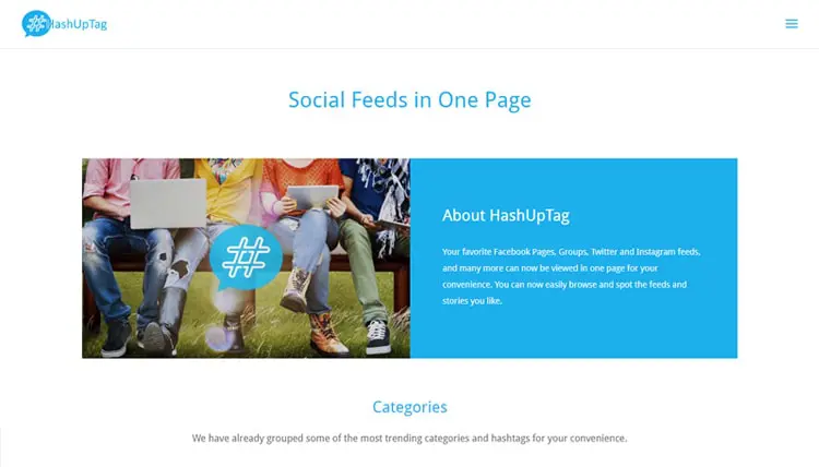 Hashuptag Site Preview