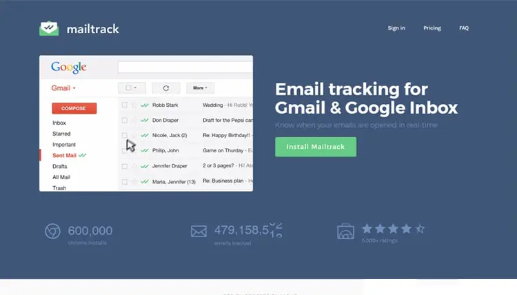 Mailtrack Site Preview