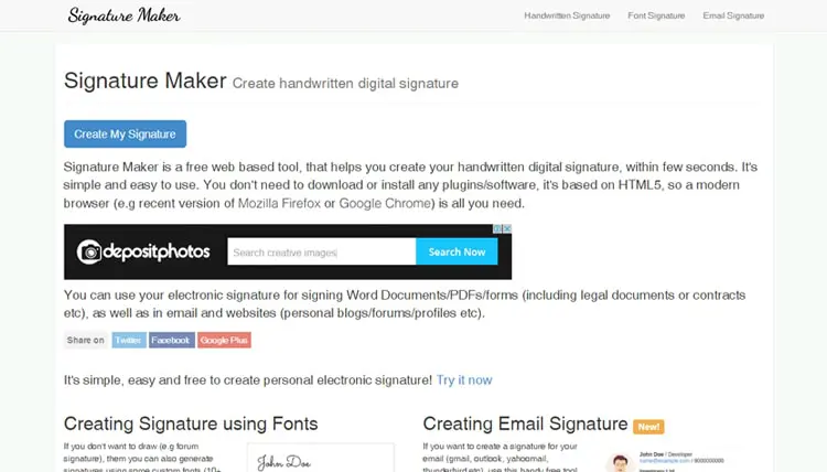 Signature Maker Site Preview