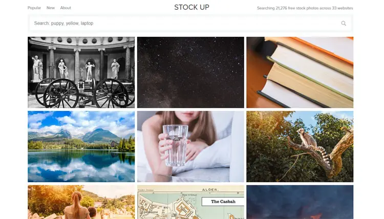 Stock Up Site Preview