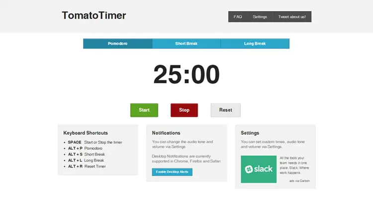 Tomato Timer Site Preview