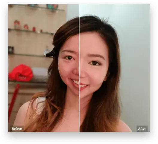 Meg Yu Make Up Before and After Slider