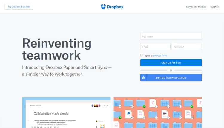 Dropbox Site Preview