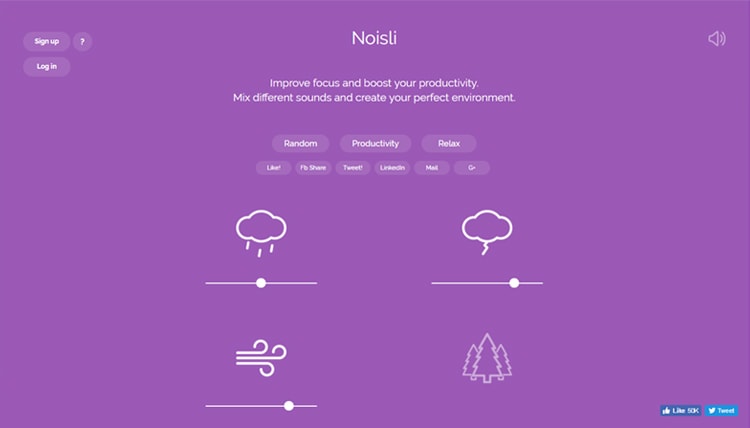 Noisli Site Preview