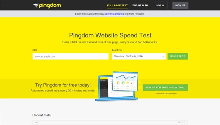 Tool Pingdom Site Preview